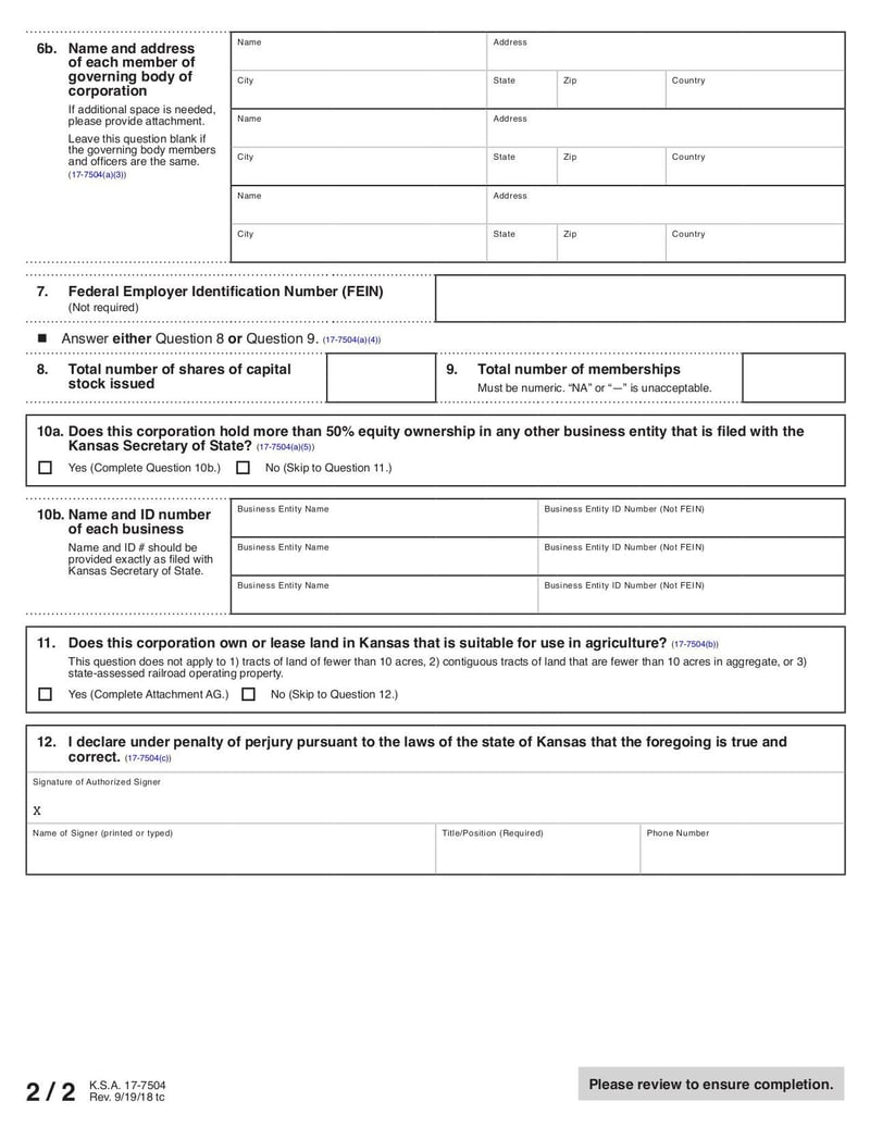 Large thumbnail of Annual Report Not-for-Profit Corporation (Form K.S.A. 17-7504) - Oct 2018