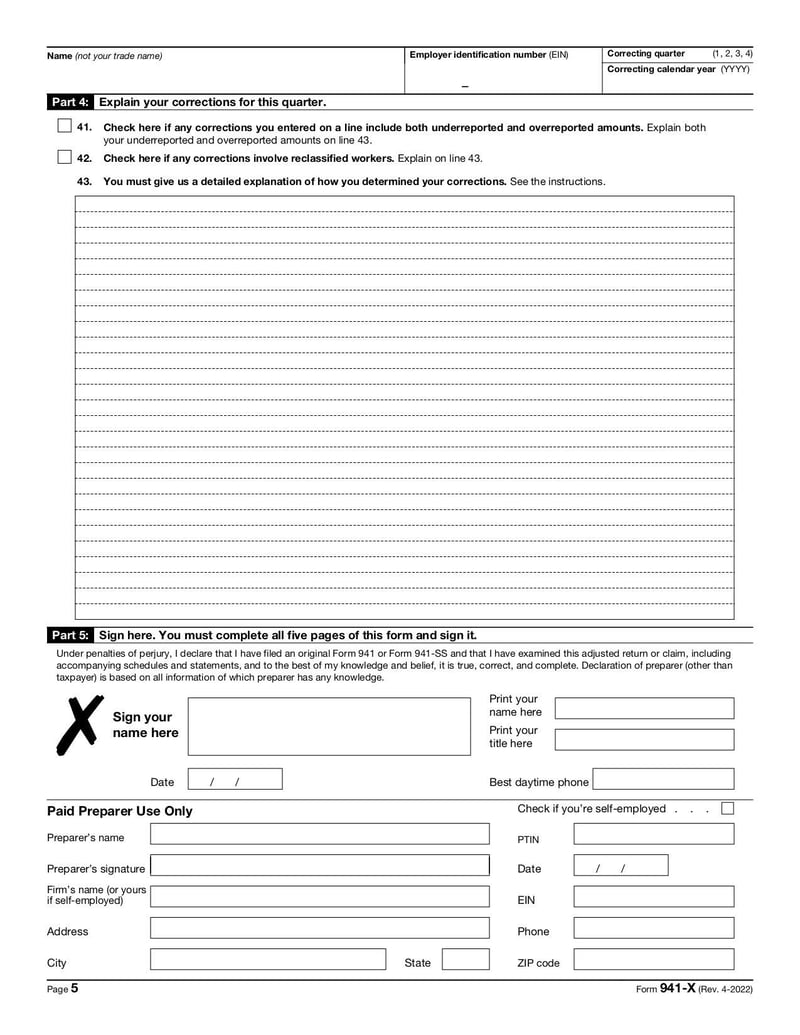 Large thumbnail of Form 941-X - Apr 2022