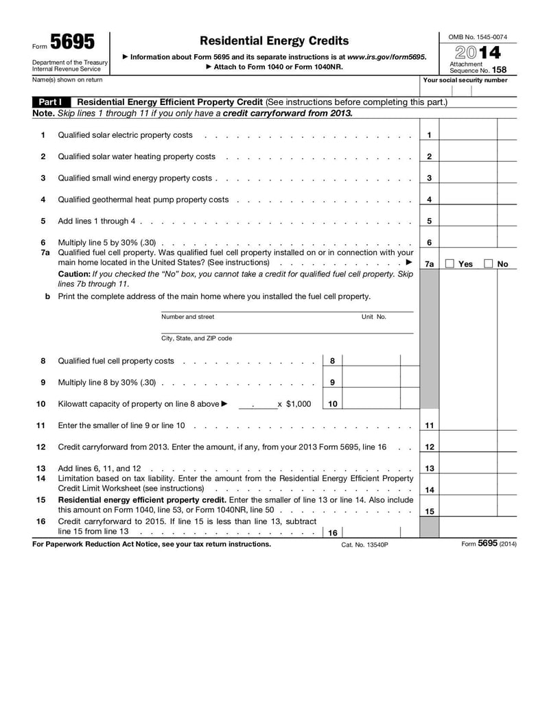 Large thumbnail of Form 5695 - Jan 2014