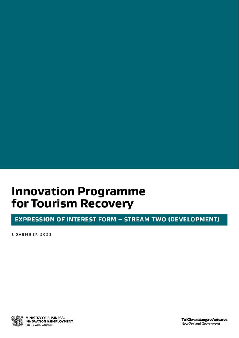Large thumbnail of Innovation Programme for Tourism Recovery - Nov 2022