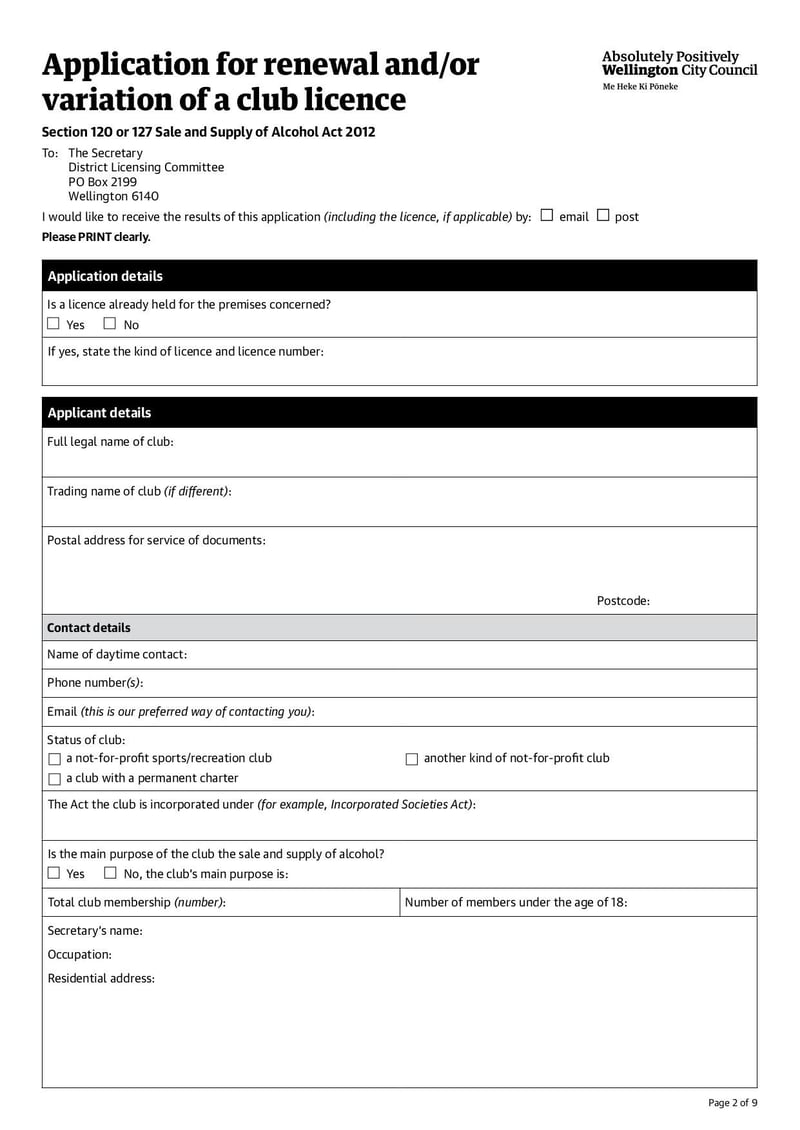 Large thumbnail of Application for Renewal and Variation of Club Licence Checklist - Sep 2021