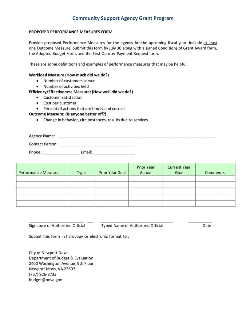 Large thumbnail of Proposed Performance Measures Form - Oct 2015