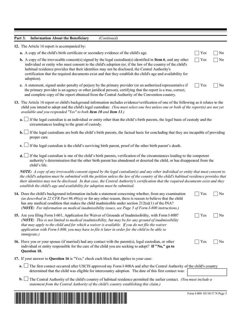 Large thumbnail of Form I-800 - Mar 2017