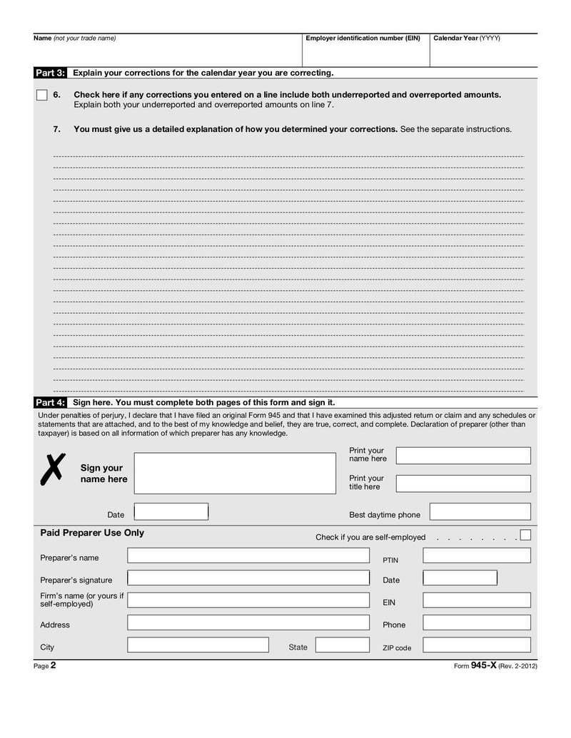 Large thumbnail of Form 945-X - Feb 2012
