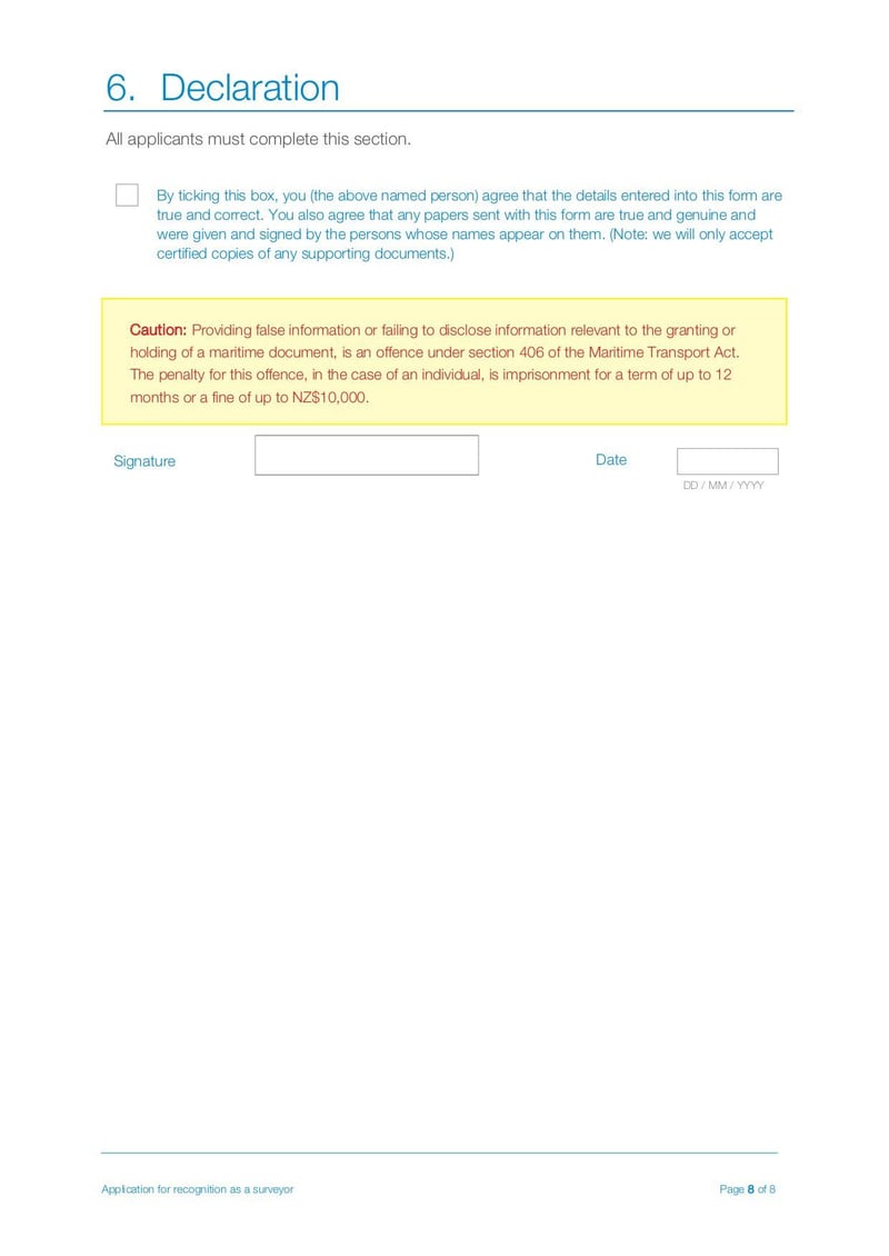 Large thumbnail of Application New or Renewal of Recognition as a Surveyor MNZ Form - Jan 2023