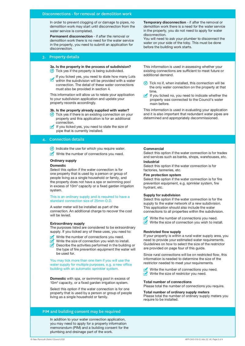 Large thumbnail of Set Water Connection Disconnection Form Guide - Mar 2022