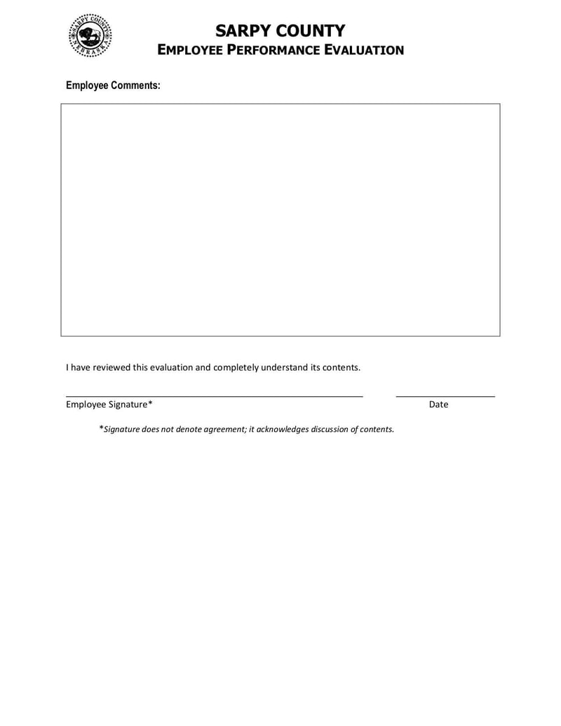 Large thumbnail of Performance Evaluation Form - Oct 2018