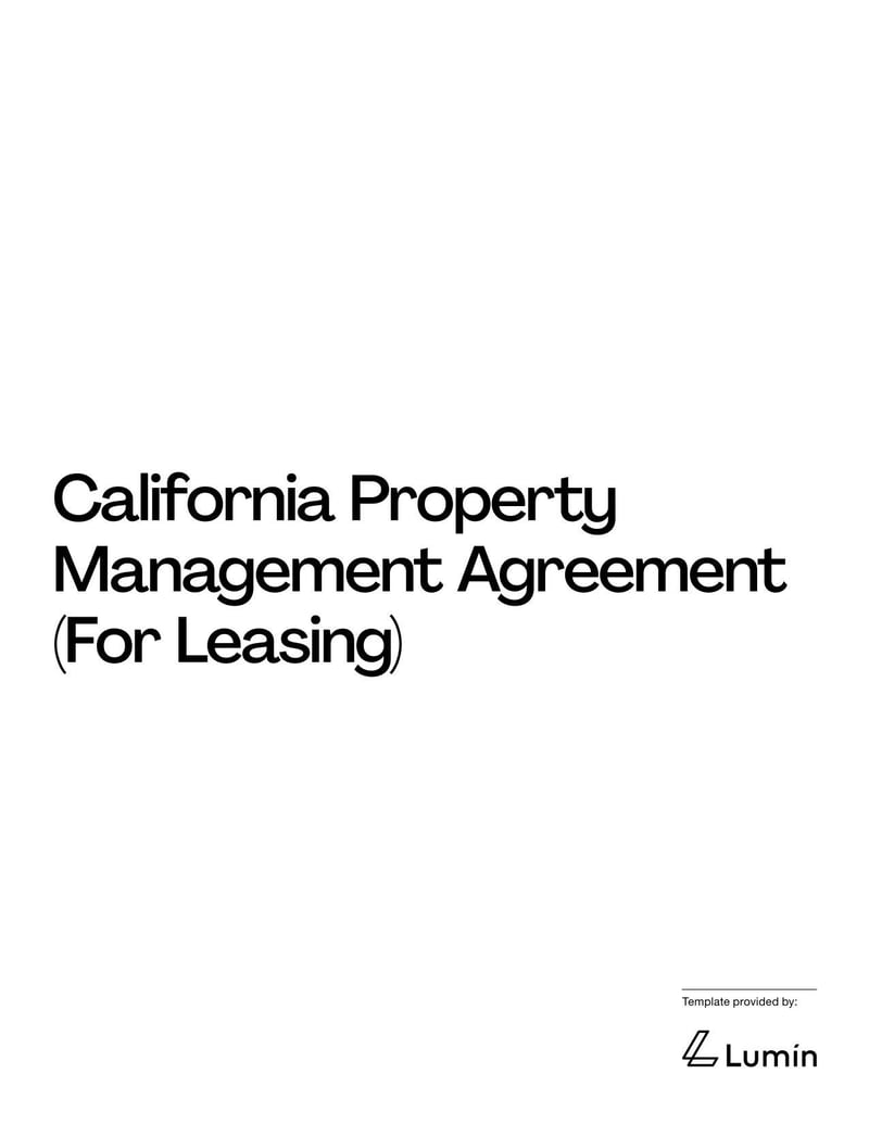 California property management offering leasing services, including tenant placement and lease management