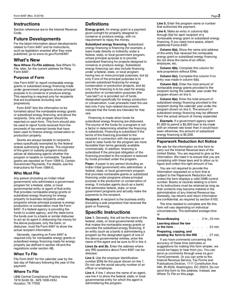 Large thumbnail of Form 6497 - Sep 2019
