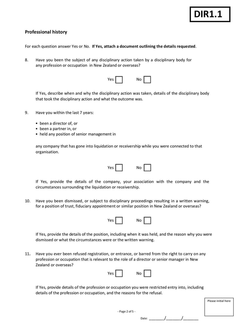 Large thumbnail of Director/Senior Manager Statutory Declaration Form - Jan 2017