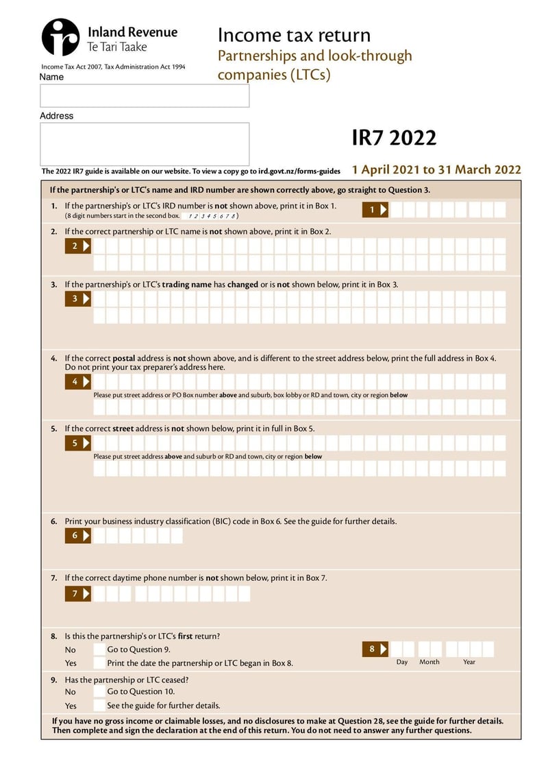 Large thumbnail of Form IR7 - Mar 2022
