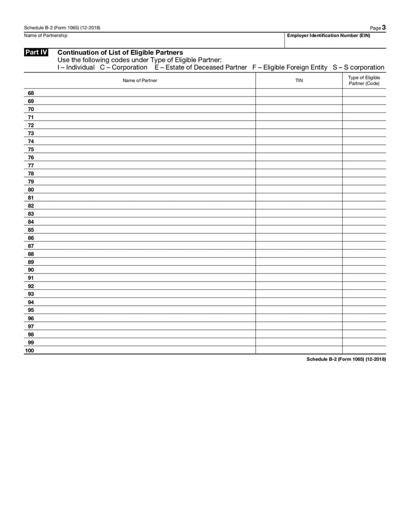 Large thumbnail of Schedule B-2 (Form 1065) - Dec 2018