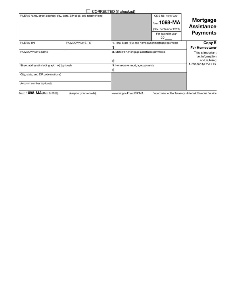 Large thumbnail of Form 1098-MA - Sep 2019