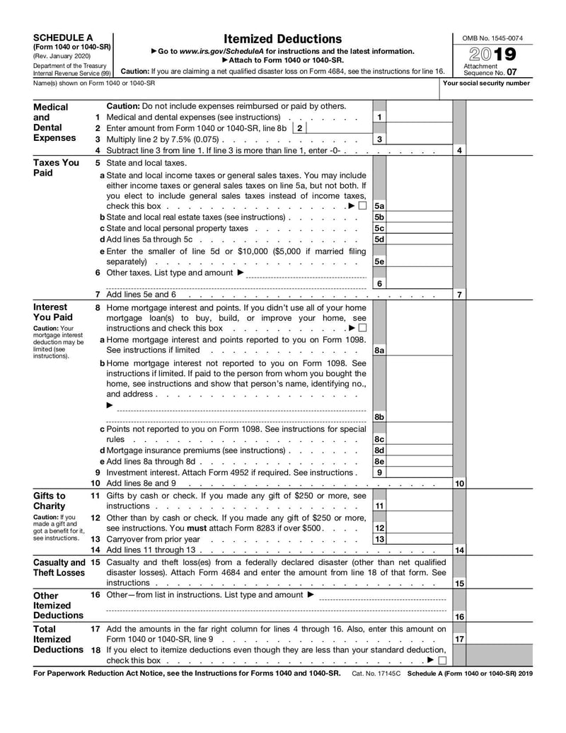 schedule a (form 1040 or 1040-sr) | fill online with lumin