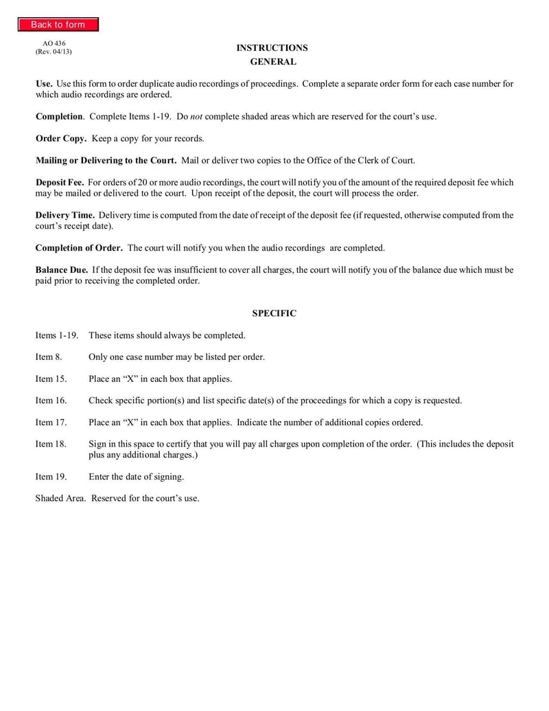 Large thumbnail of Form AO 436 - Mar 2016