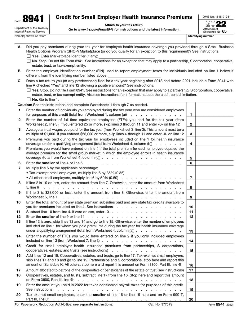 Large thumbnail of Form 8941 - Dec 2022