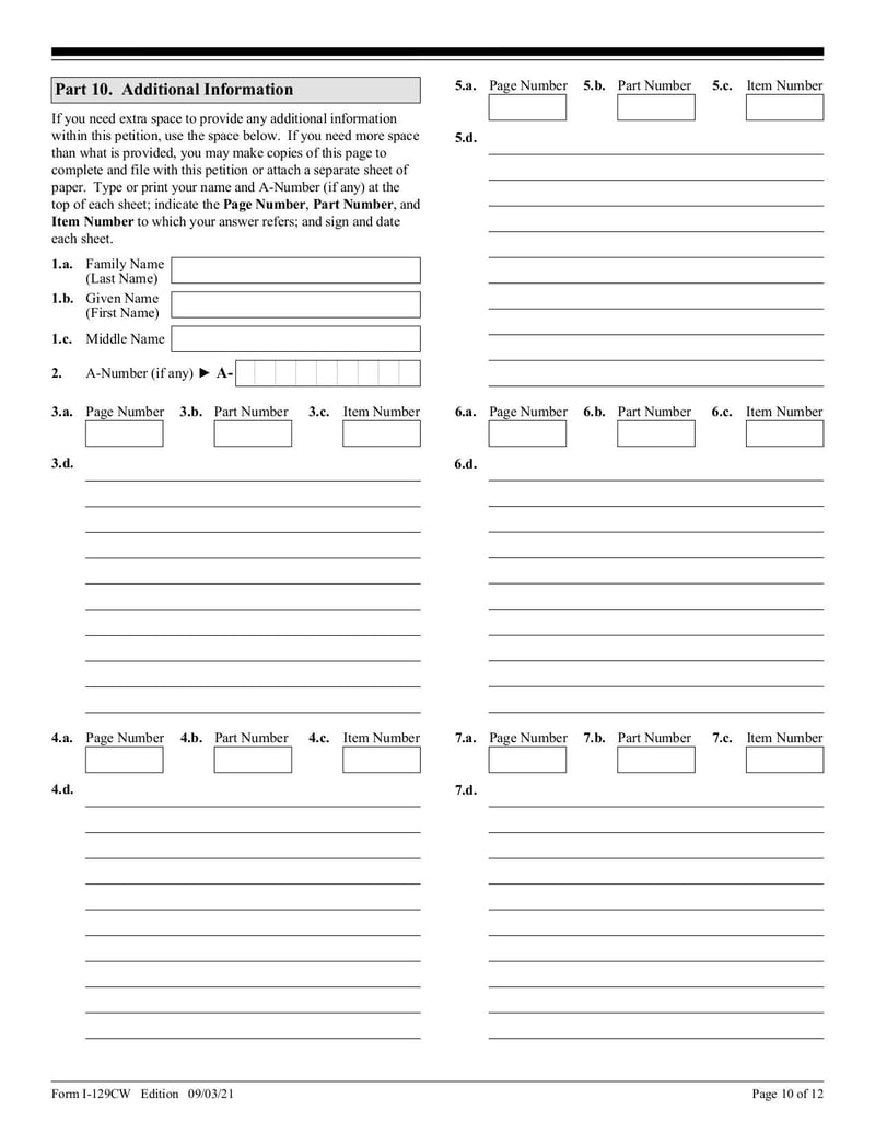 Large thumbnail of Form I-129CW - Sep 2021