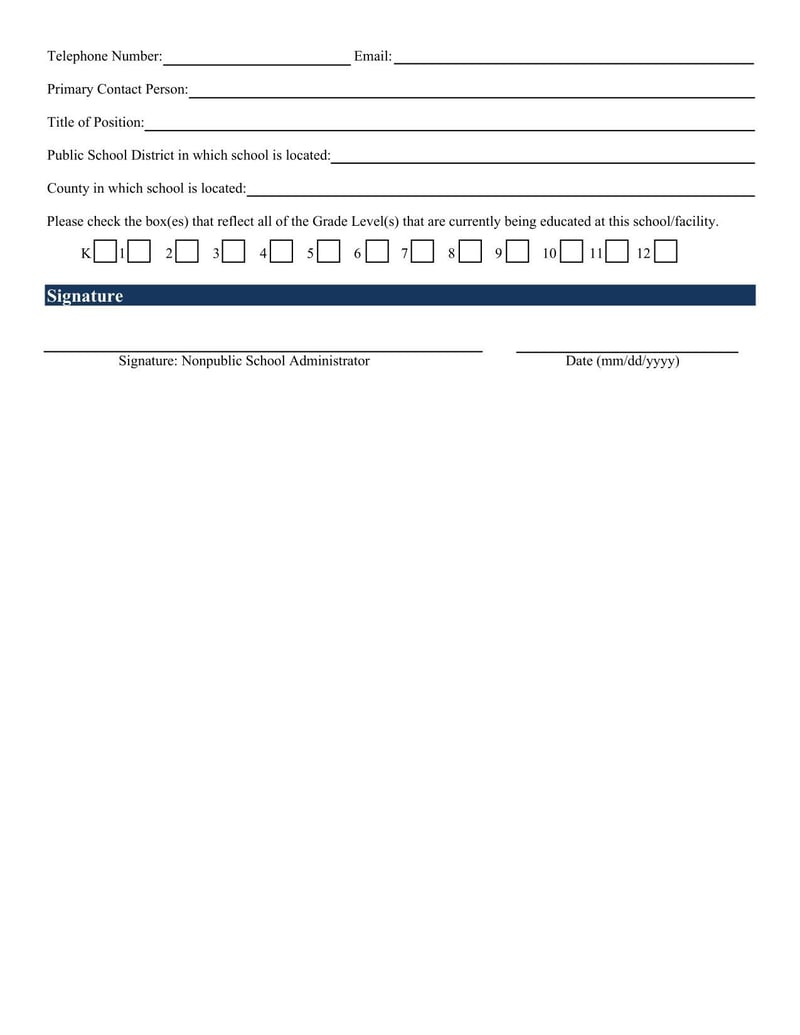 Large thumbnail of New Jersey Nonpublic School Change Form