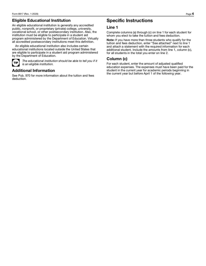 Large thumbnail of Form 8917 - Jan 2020