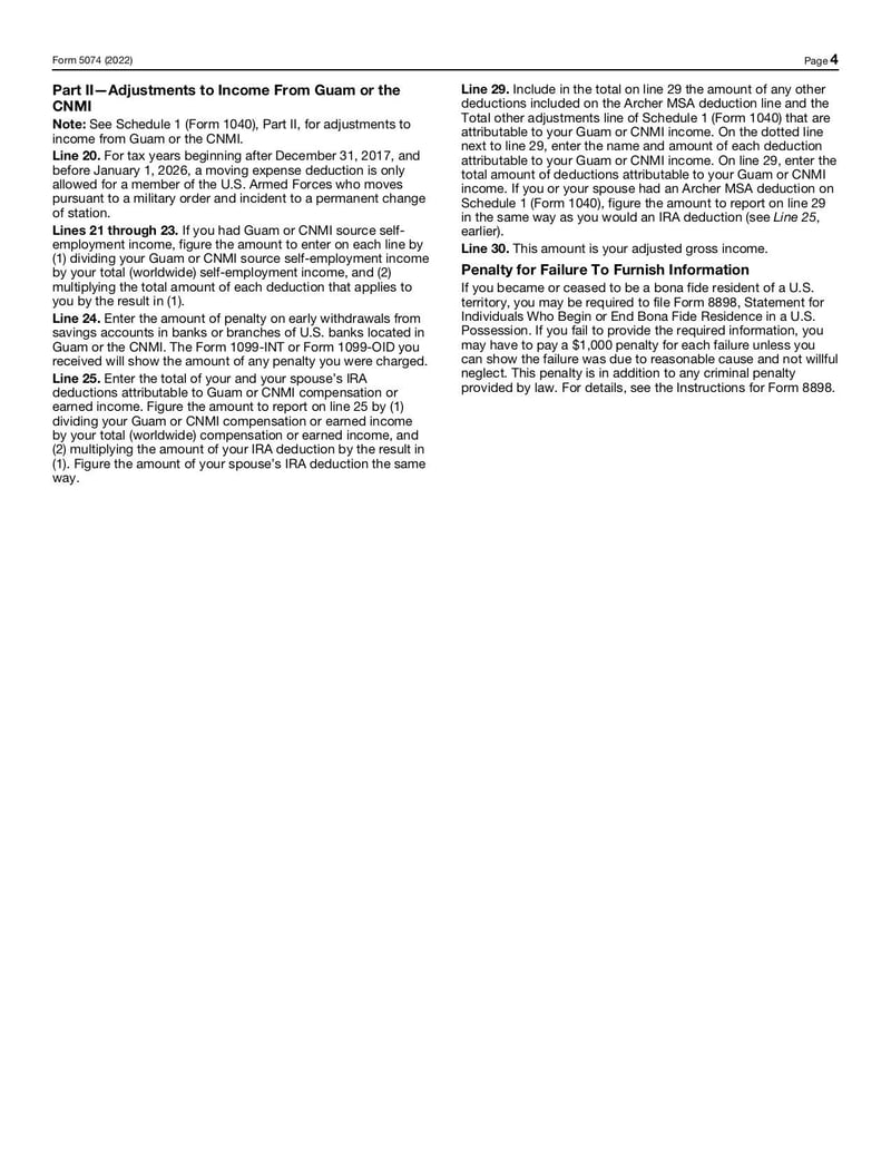 Large thumbnail of Form 5074 - Jan 2022