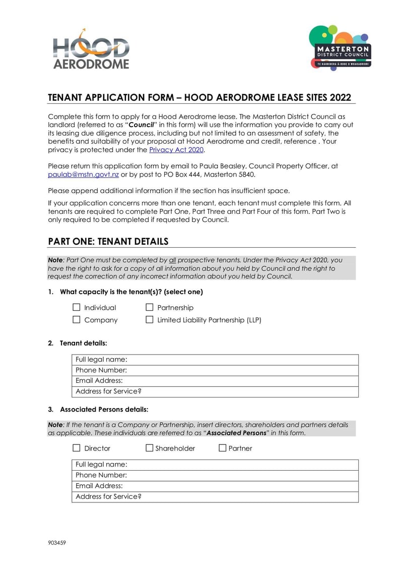 Large thumbnail of Tenant Application Form - Apr 2022