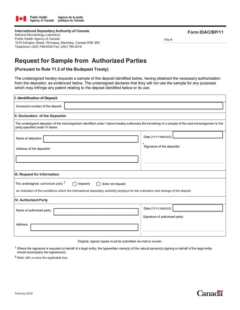 Large thumbnail of Request for Sample from Authorized Parties - Feb 2018