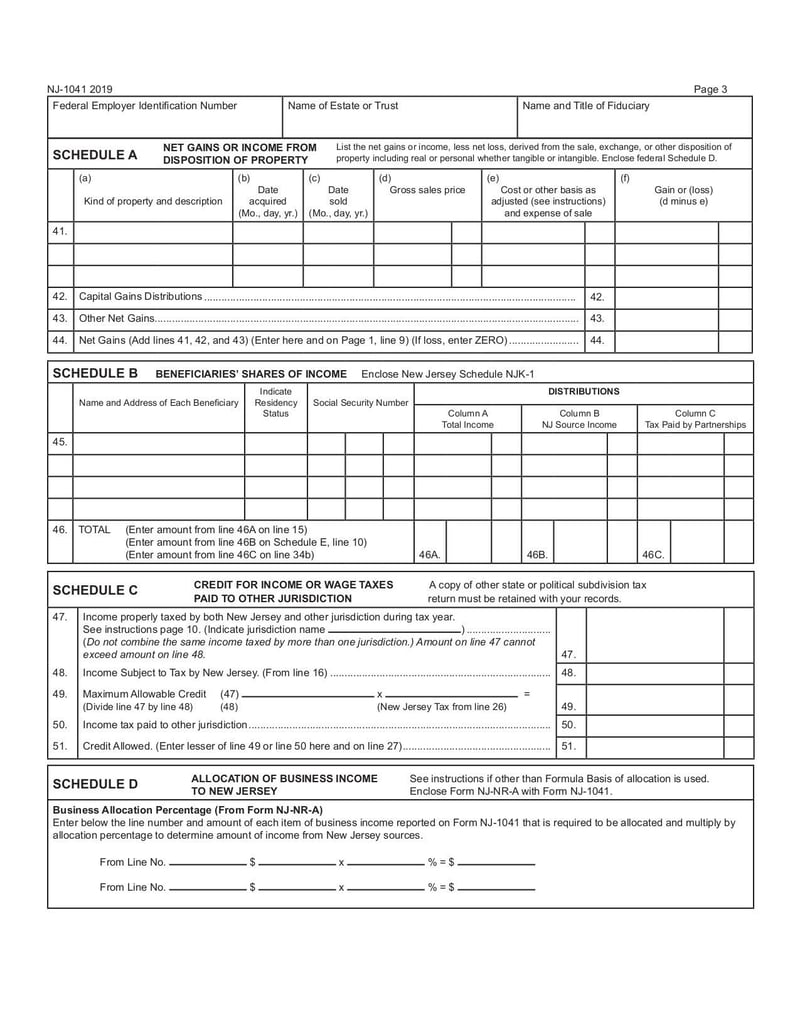 Large thumbnail of Form NJ-1041 - Feb 2020