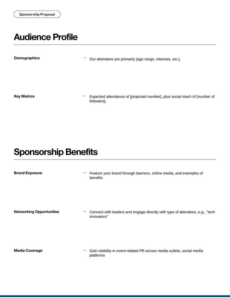 Sponsorship Proposal Template for requesting event or project sponsorship