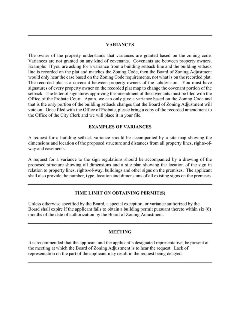 Large thumbnail of Board of Zoning Adjustment Application Form - Sep 2020