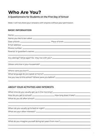 First Day of School Survey Template | Fill and sign online with Lumin