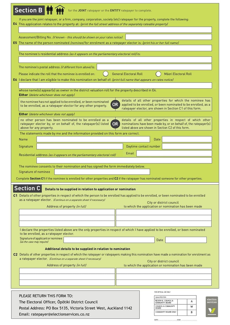 Large thumbnail of Ratepayer Enrolment Form - Jan 2022