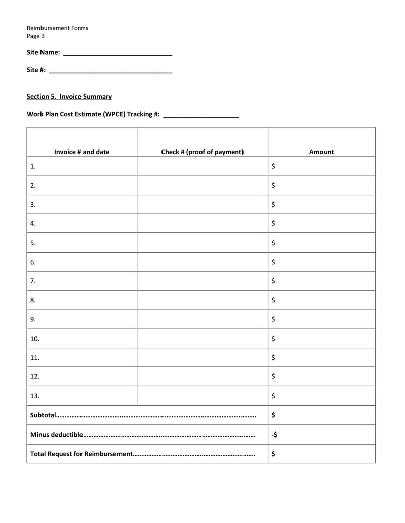 Large thumbnail of Vermont Request for Reimbursement Form