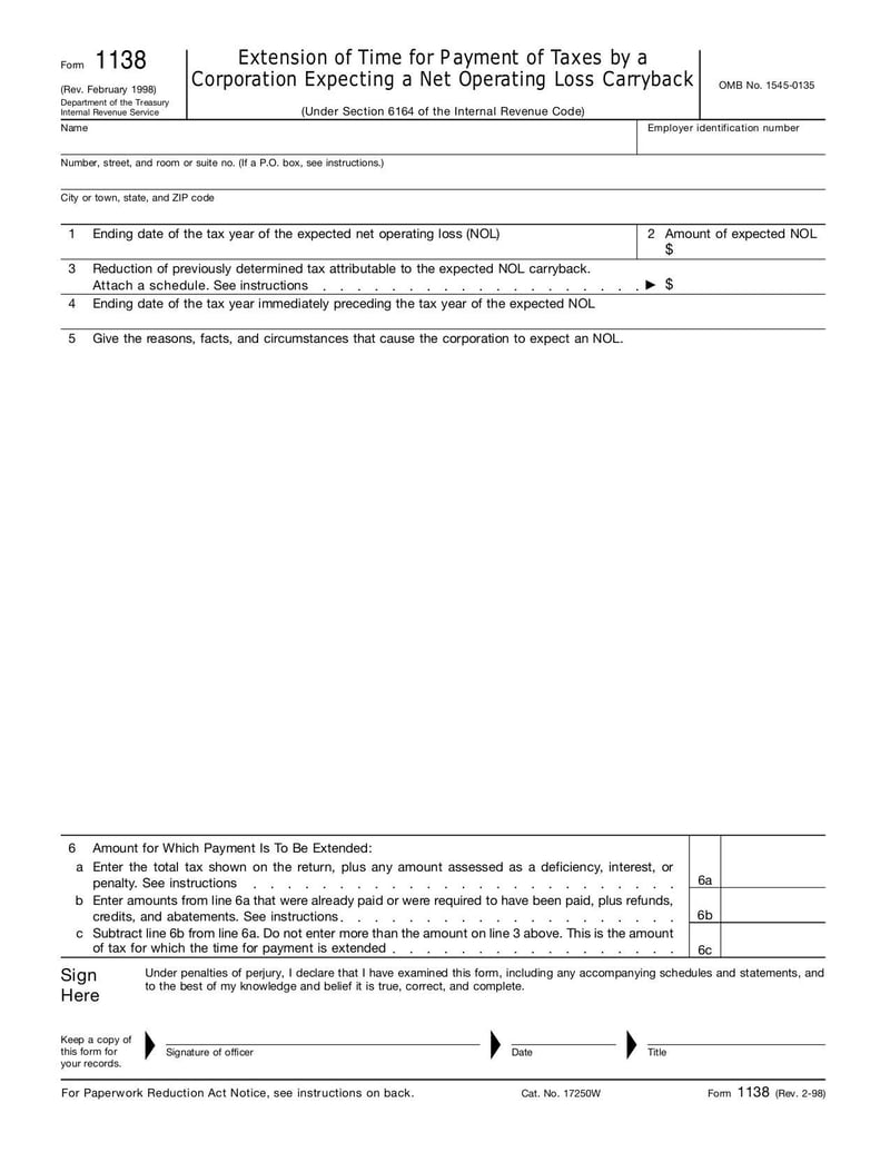 Large thumbnail of Form 1138 - Feb 1998