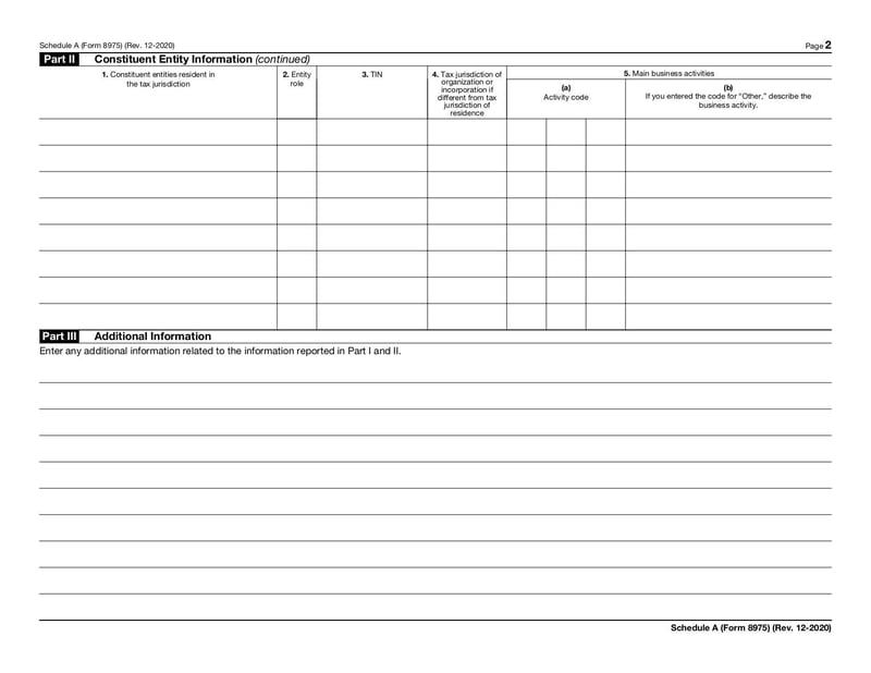 Large thumbnail of Schedule A (Form 8975) - Dec 2020