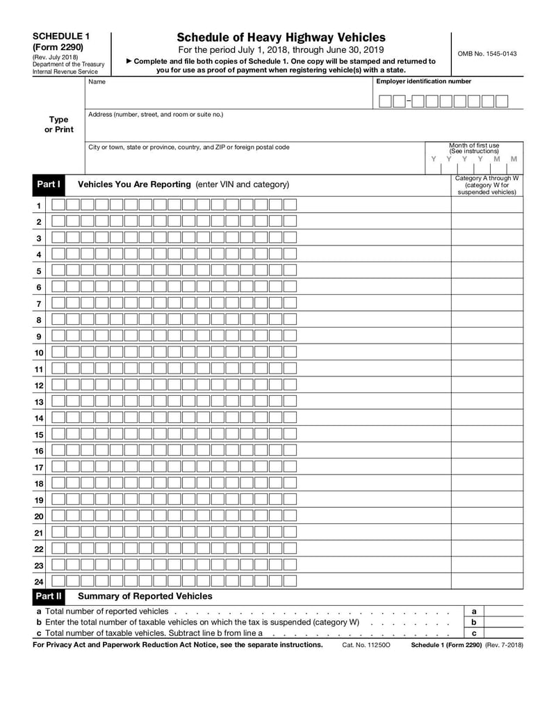 Large thumbnail of Form 2290 - Jul 2018