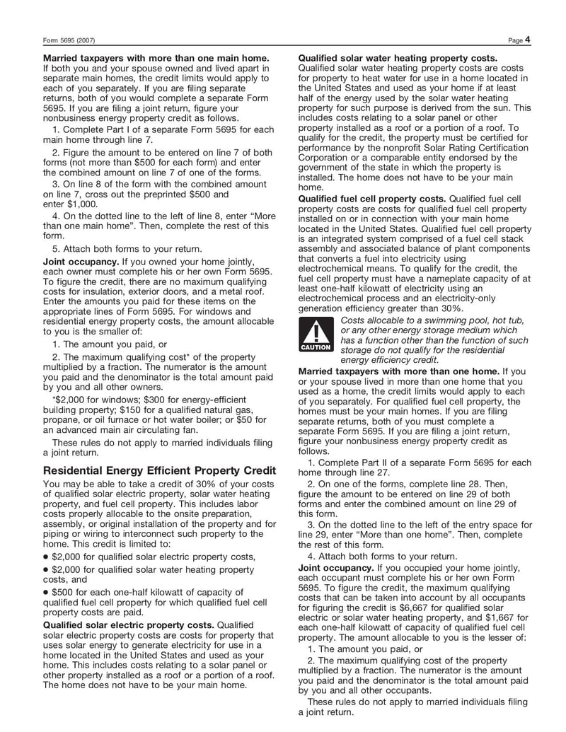 Large thumbnail of Form 5695 - Jan 2007