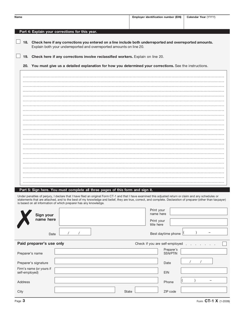 Large thumbnail of Form CT-1 X - Jan 2009