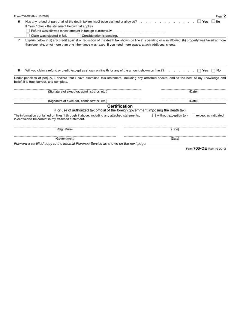 Large thumbnail of Form 706-CE - Oct 2019