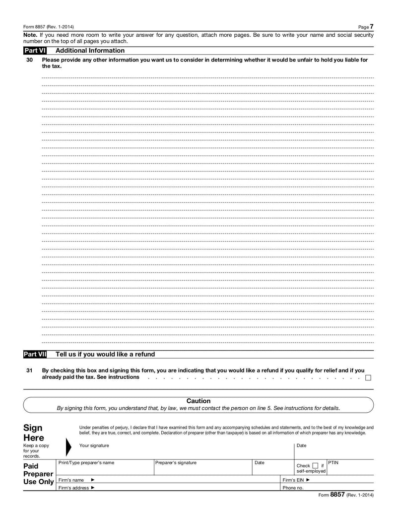 Large thumbnail of Form 8857 - Jan 2014