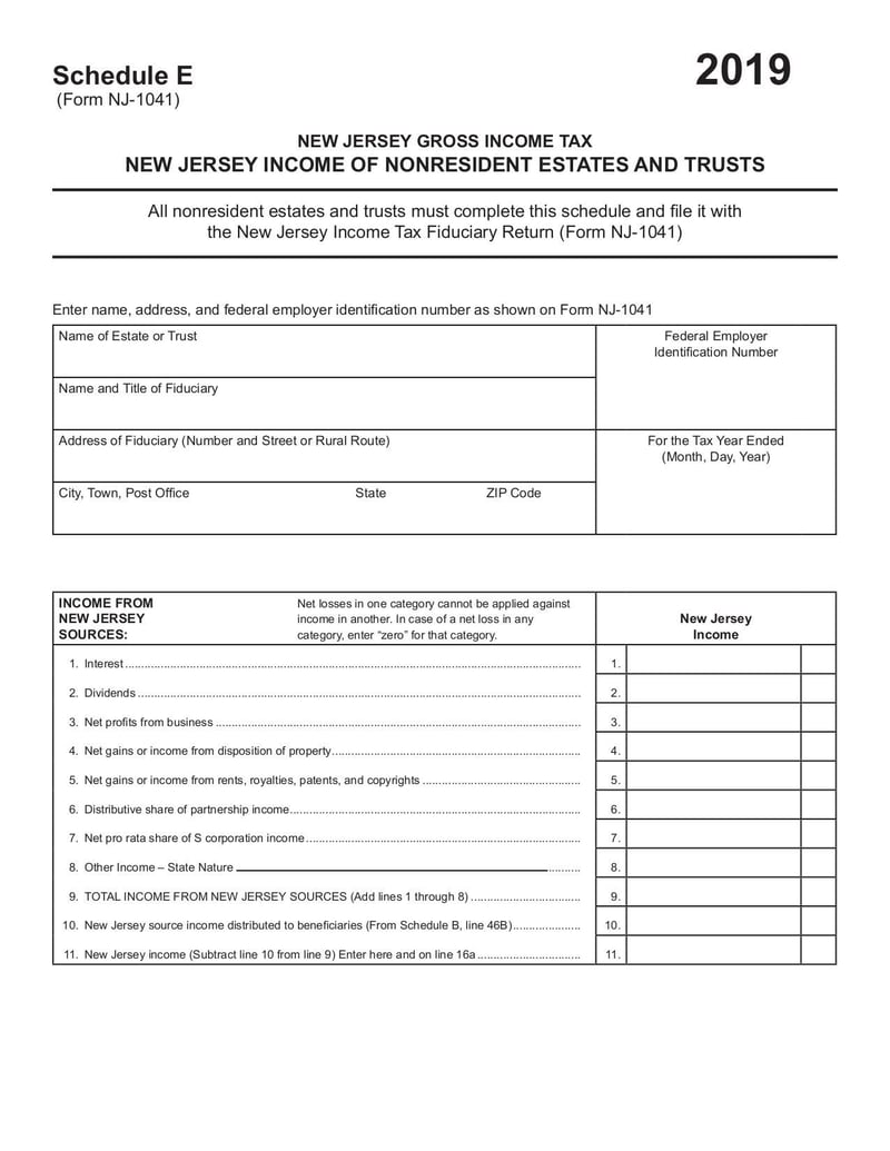 Large thumbnail of Form NJ-1041 - Feb 2020
