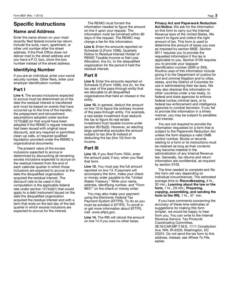 Large thumbnail of Form 8831 - Jan 2012