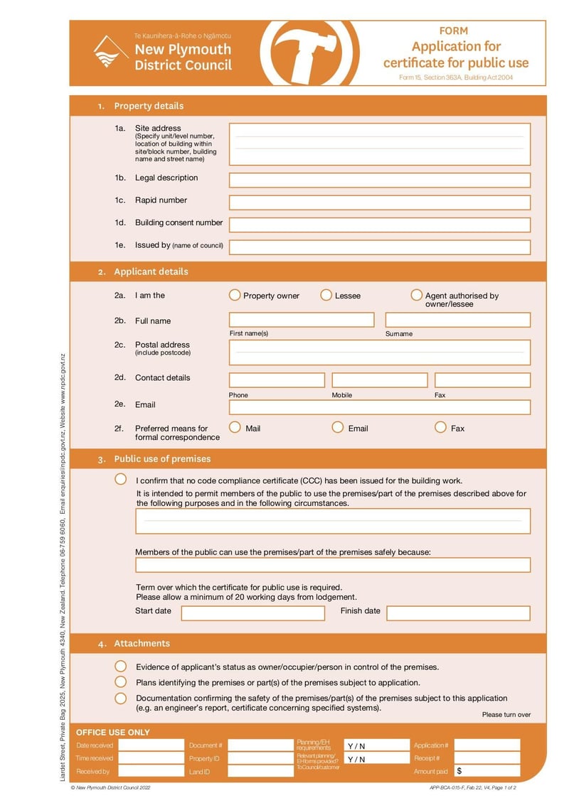 Large thumbnail of Application for Certificate for Public Use - Feb 2022