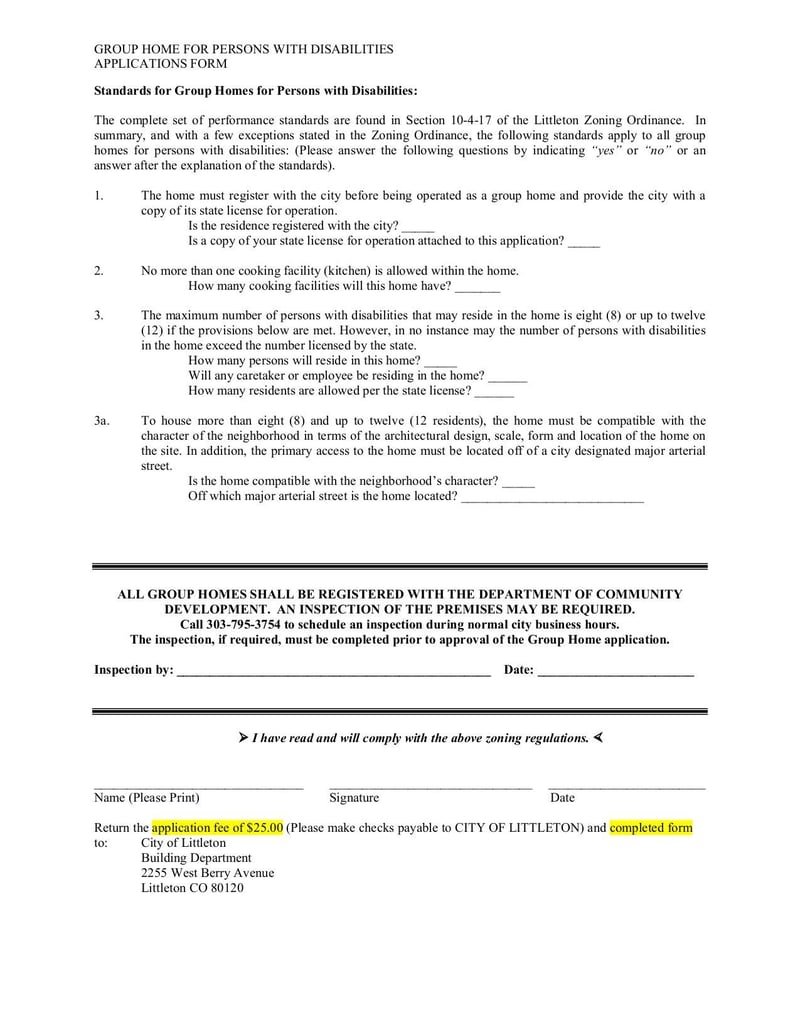 Thumbnail of Group Home for Persons with Disabilities Application Form - Jan 2017 - page 1