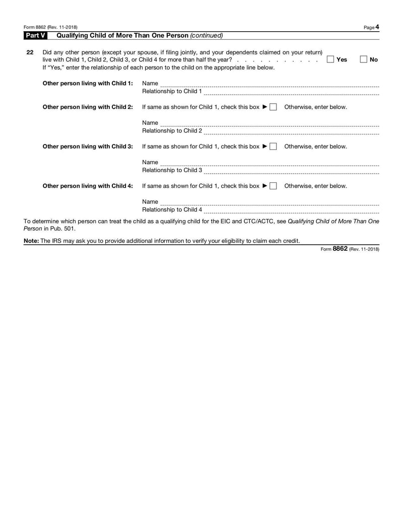 Large thumbnail of Form 8862 - Dec 2018