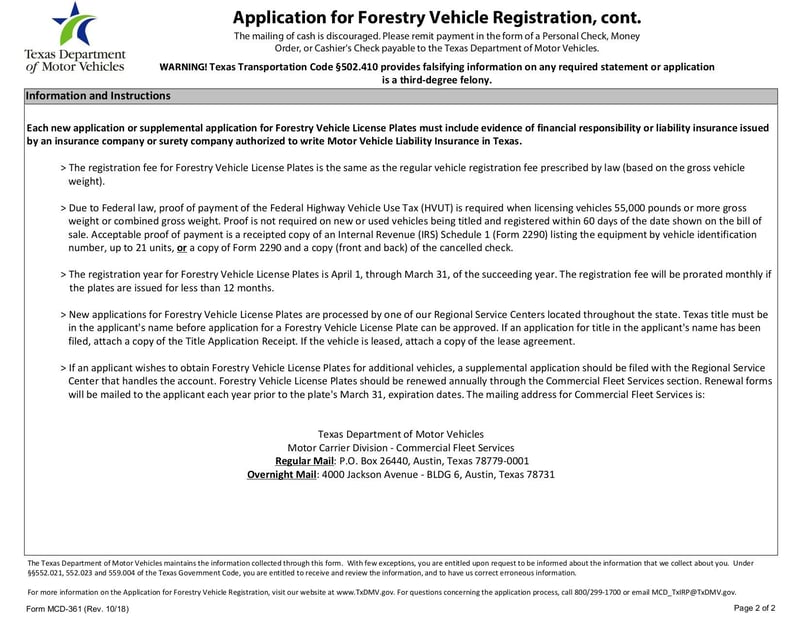 Large thumbnail of Form MCD-361 - Mar 2019