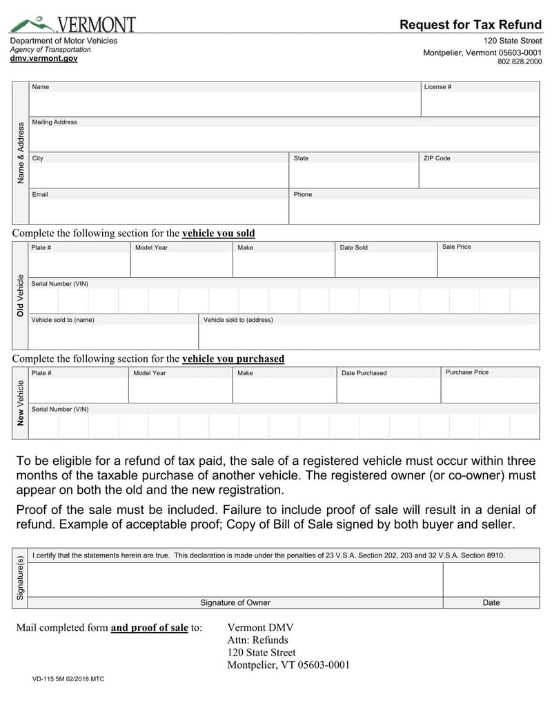 Large thumbnail of Form VD-115