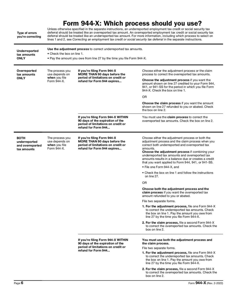 Large thumbnail of Form 944-X - Feb 2023