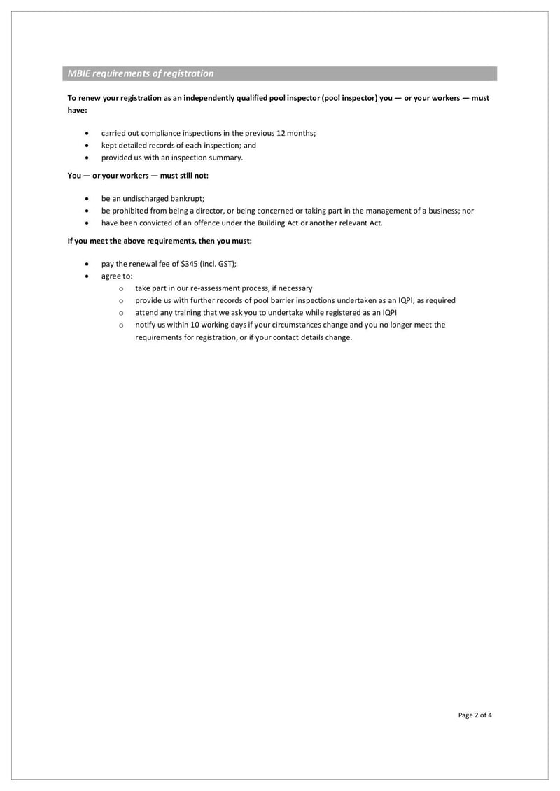Large thumbnail of Independently Qualified Pool Inspector Public Register - Company Renewal Form - Jul 2018