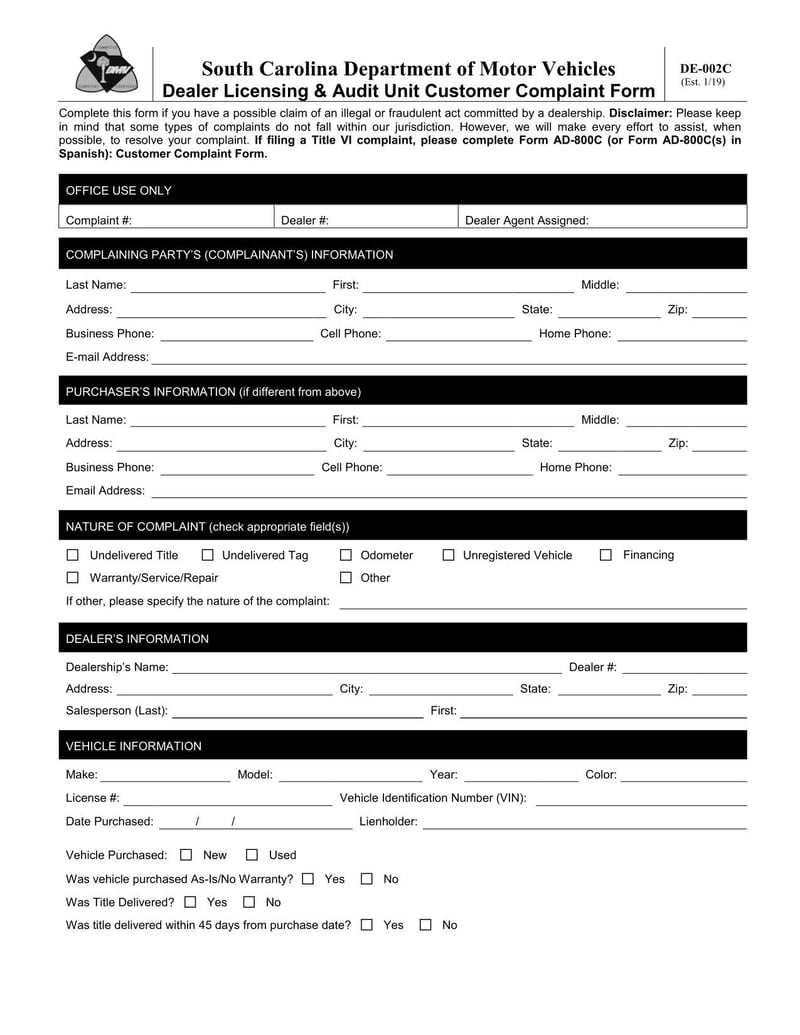 Large thumbnail of Form DE-002C