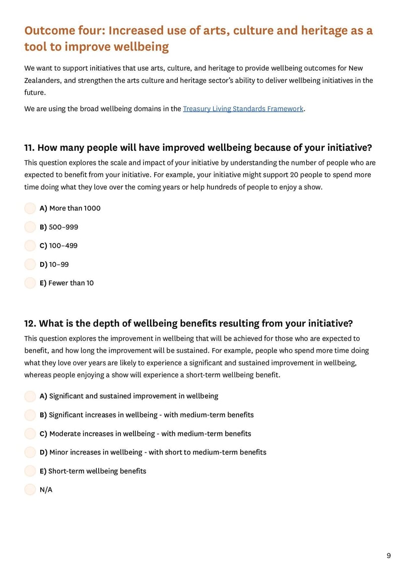 Large thumbnail of Cultural Sector Regeneration Fund Outcomes Questionnaire - Jul 2022